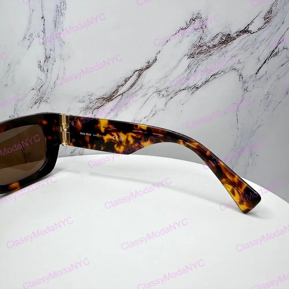 New MIU MIU Sunglasses Runway Glimpse Authentic Brown Tortoise Square Cat Eye